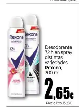 Unide Market REXONA Desodorante 72 h en spray distintas variedades oferta