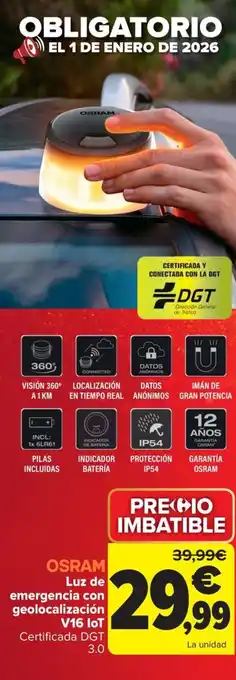 OSRAM Luz de emergencia con geolocalización V16 lot