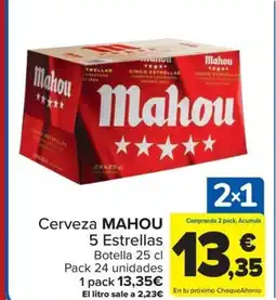 Carrefour MAHOU Cerveza 5 Estrellas oferta