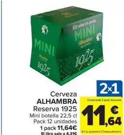 Carrefour ALHAMBRA Cerveza Reserva 1925 oferta