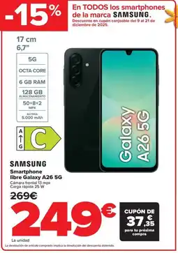 Carrefour SAMSUNG Smartphone libre Galaxy A26 5G oferta