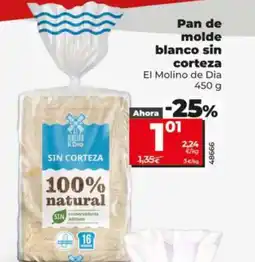 Dia EL MOLINO DE DIA Pan de molde blanco sin corteza oferta