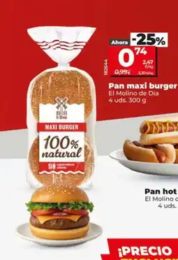 Dia EL MOLINO DE DIA Pan maxi burger oferta