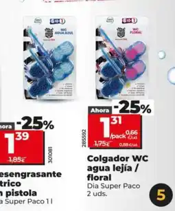 Dia DIA SUPER PACO Colgador WC agua lejía / floral oferta