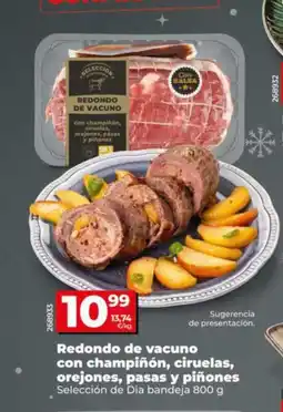 Dia SELECCIÓN DE DIA Redondo de cerdo con ciruelas, pimiento rojo, bacon y piñones oferta