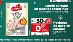 Dia CAMPOFRIO Pechuga de pavo en lonchas oferta
