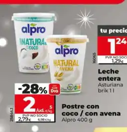 Dia ALPRO Postre con coco / con avena oferta