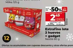 Dia NESTLÉ Extrafino lote 2 huevos + gadget oferta
