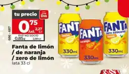 Dia FANTA de limón / de naranja / zero de limón oferta