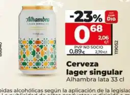 Dia ALHAMBRA Cerveza lager singular oferta