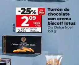 Dia DIA DULCE NOEL Turrón de chocolate con crema biscoff lotus oferta