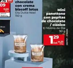 Dia EL MOLINO DE DIA Mini panettone con pepitas de chocolate / clásico oferta