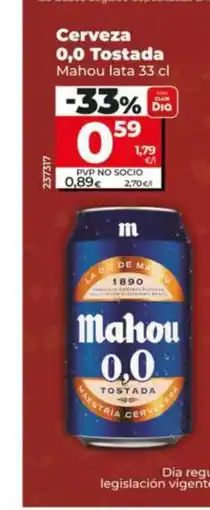 Dia MAHOU Cerveza 0,0 Tostada oferta