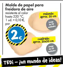 TEDi Molde de papel para freidora de aire oferta