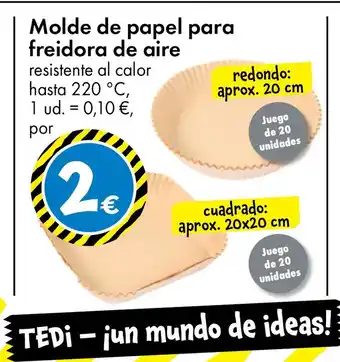 Molde de papel para freidora de aire