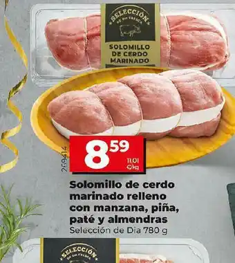 Dia Supermercados Solomillo De Cerdo Marinado Relleno Con Manzana Piña Paté Y Almendras oferta