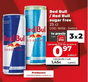 Dia Red Bull Energy Drink / Red Bull sugar free 25cl oferta