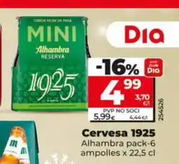 Dia ALHAMBRA Cervesa 1925 oferta