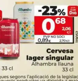 Dia ALHAMBRA Cervesa lager singular oferta