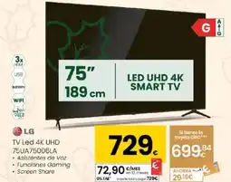 Eroski LG TV Led 4K UHD 75UA75006LA oferta