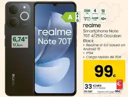 Eroski REALME Smartphone Note 70T 4/256 Obsidian Black oferta