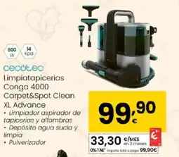 Eroski CECOTEC Limpiatapicerias Conga 4000 Carpet&Spot Clean XL Advance oferta