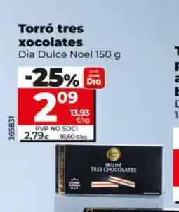 Dia DIA DULCE NOEL Torró tres xocolates oferta