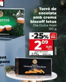 Dia DIA DULCE NOEL Torró de xocolata amb crema biscoff lotus oferta