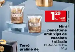 Dia EL MOLINO DE DIA Mini panettone amb xips de xocolata / clàssic oferta