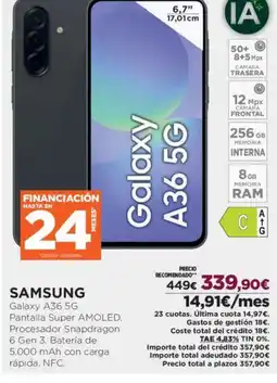 El Corte Inglés SAMSUNG Galaxy A36 5G oferta