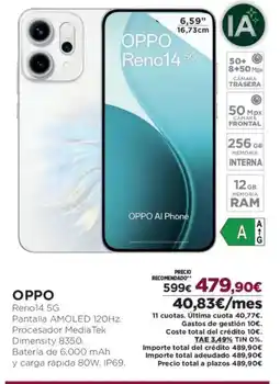 El Corte Inglés OPPO Reno14 5G oferta
