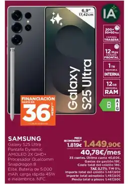 El Corte Inglés SAMSUNG Galaxy S25 Ultra oferta