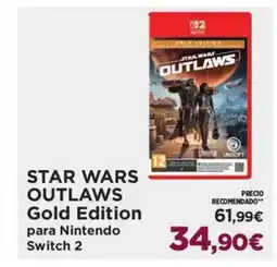 El Corte Inglés STAR WARS OUTLAWS Gold Edition para Nintendo Switch 2 oferta