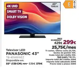 El Corte Inglés PANASONIC 43" Televisor LED oferta