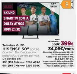 El Corte Inglés HISENSE 50" Televisor QLED oferta