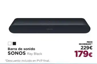 El Corte Inglés SONOS Barra de sonido oferta