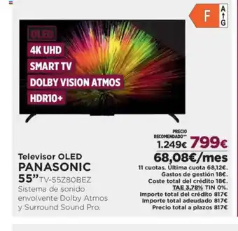 El Corte Inglés PANASONIC 55" Televisor OLED oferta