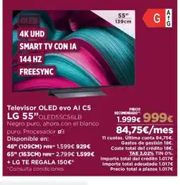 El Corte Inglés LG 55" Televisor OLED evo Al C5 oferta