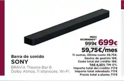 El Corte Inglés SONY Barra d sonido oferta
