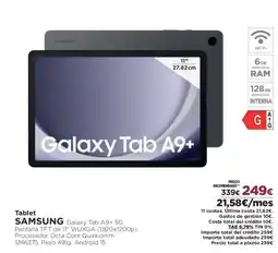 El Corte Inglés SAMSUNG Tablet Galaxy Tab A9+ 5G oferta