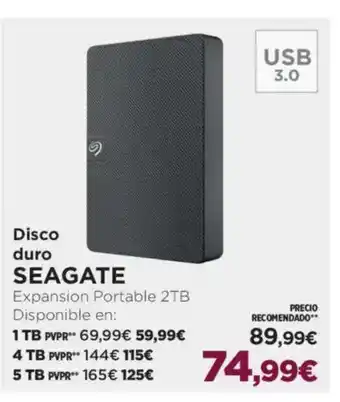El Corte Inglés SEAGATE Disco duro oferta