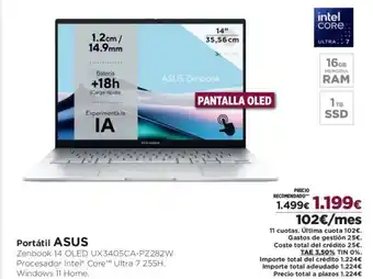El Corte Inglés ASUS Portátil oferta
