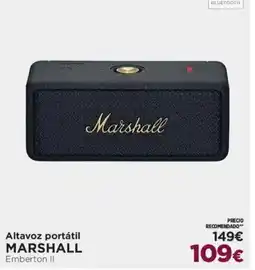 El Corte Inglés MARSHALL Altavoz portátil oferta