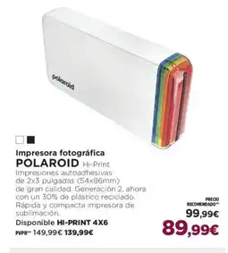 El Corte Inglés POLAROID Impresora fotográfica oferta