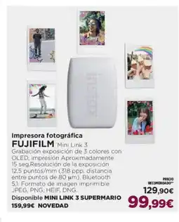 El Corte Inglés FUJIFILM Impresora fotográfica oferta