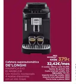El Corte Inglés DELONGHI Cafetera superautomática oferta