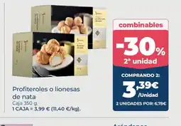 La Sirena Profiteroles o lionesas de nata oferta