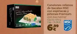 La Sirena Canelones rellenos de bacalao MSC con espinacas y piñones Premium oferta