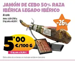 AhorraMas Jamón de cebo 50% raza ibérica legado ibérico oferta