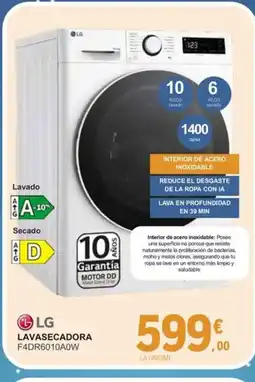 E.Leclerc LG Lavasecadora F4DR6010AOW oferta